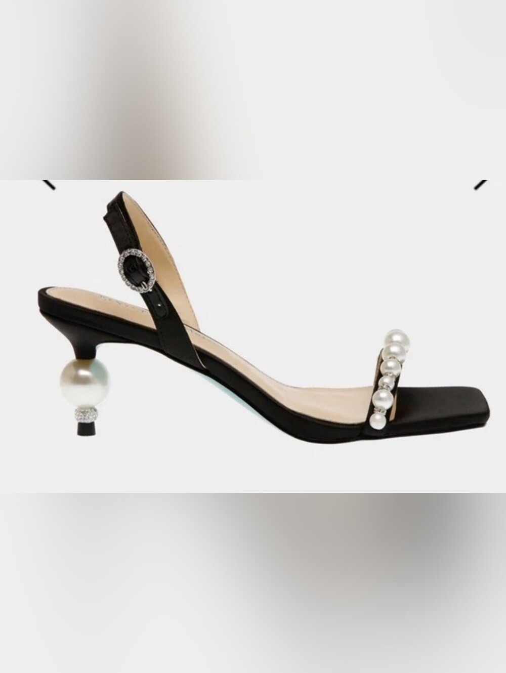 Betsey JOHNSON Black Women's Slingback Heel - Elegant Evening KITTEN BRIDAL
